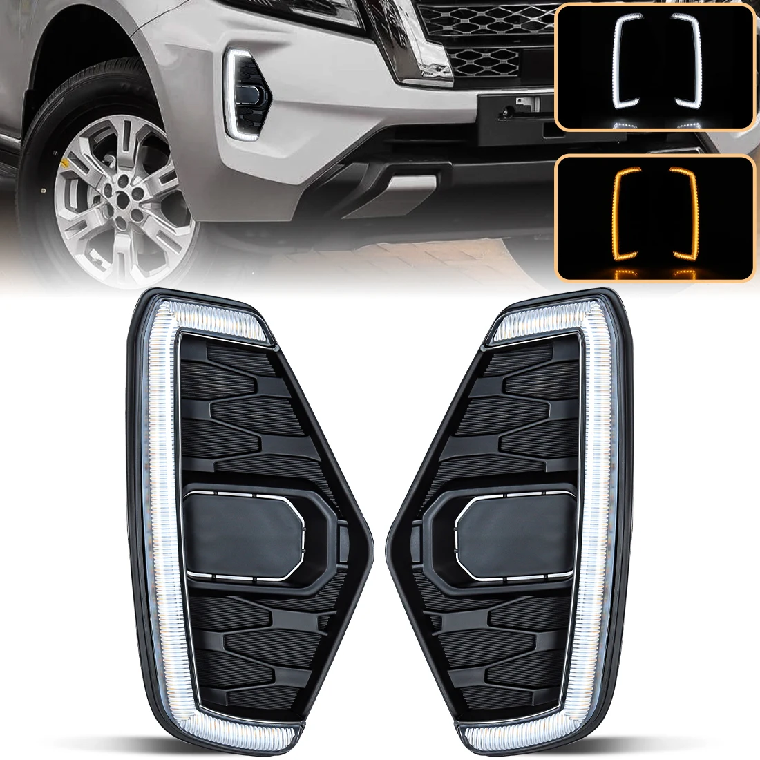 

Пара Nissan Navara/Frontier/NP300 2020-ON светодиодный светильник с круговым уровнем diurnalarla воздушный анализ мобильного устройства Ctrlbar 2 и 1 цвет светодиодный