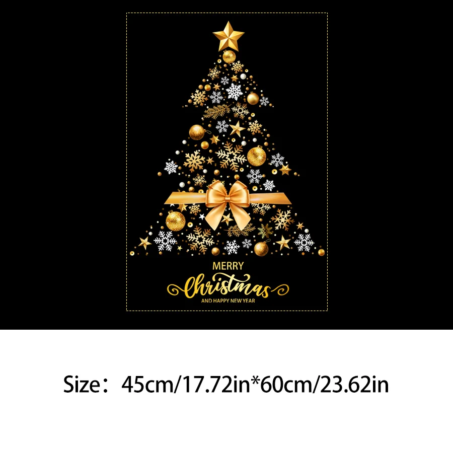 1 Piece 45Cm*60Cm Christmas Window Sticker, Large Christmas Tree Static Cling Glass Sticker, Suitable for Home Windows, Bedrooms