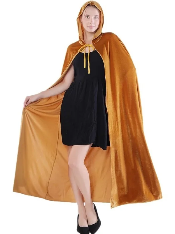 

Halloween Red Velvet Cloak with Hood Role-playing Costume for Wizards And Vampires Large Skirt Cloak Fashionable Women's Clot...