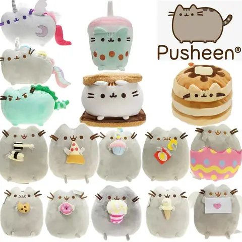 여러 개의 Pusheen 봉제 인형 베개, 귀여운 홈 침실 만화 인형 모델 장난감, 소녀 방 장식, 크리스마스 선물