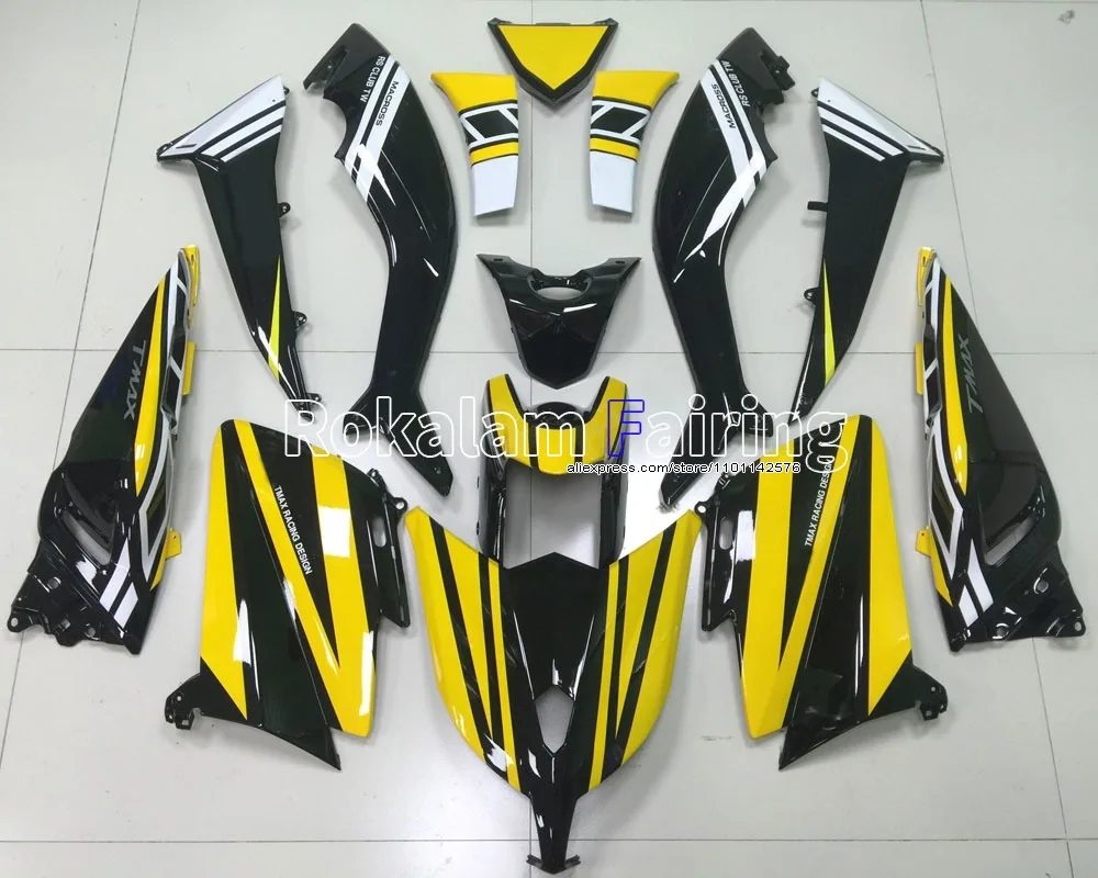 

Мото-капот для Yamaha TMAX 530 2012 2013 2014 TMAX 530 TMAX-530, черный, желтый обтекатель кузова мотоцикла (литье под давлением)