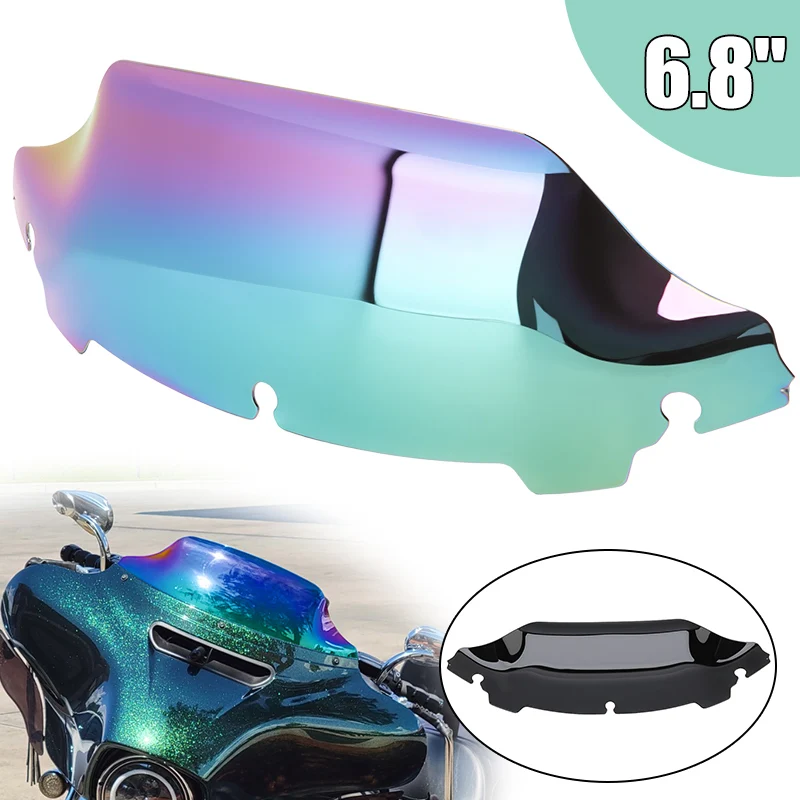 

Motorcycle Windshield 6.8" Windscreen Wind Deflectors For Harley Touring Street Glide FLHX FLHTK FLHTKSE CVO Ultra Limited 14-23