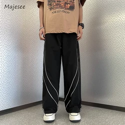 Pants Men All-match Chic Leisure Wide Leg Autumn Streetwear Boyfriend Full Length Loose Hip Hop High Waist Males Trousers Ins