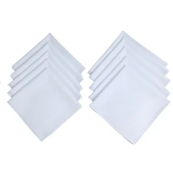 12 Packs of Pure White Handkerchiefs, Unisex Handkerchiefs, Wedding Groom and Bride Souvenirs, Tie-Dye DIY Handkerchiefs, Placemats