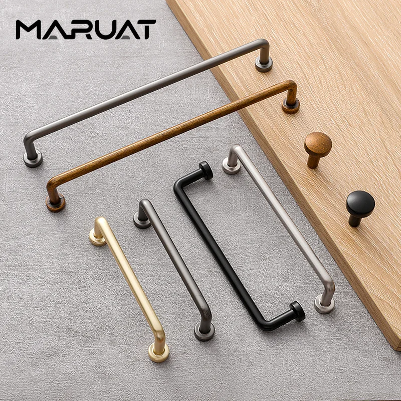 Zinc Alloy Kitchen Cabinet Pulls Straight Wardrobe Door Knobs Furniture Drawer Handles Black Silver Cupboard Handles Hardware