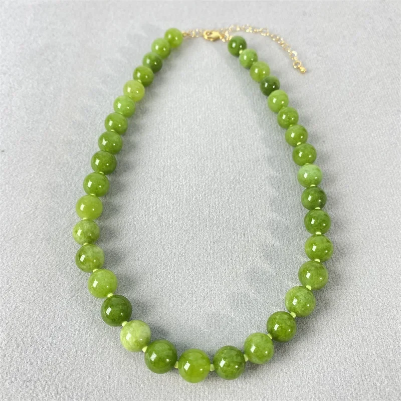 

Olive Green Agate Stone Beaded Short Necklace for Women Design Charms Choker Neck Jewelry Dopamine Fashion Clavicle Chain INS