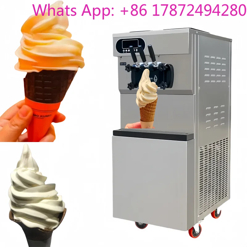 25-28L/H China Commercial Soft Serve Three Flavors Ice Cream Making Machine Soft Ice Cream Machine Price