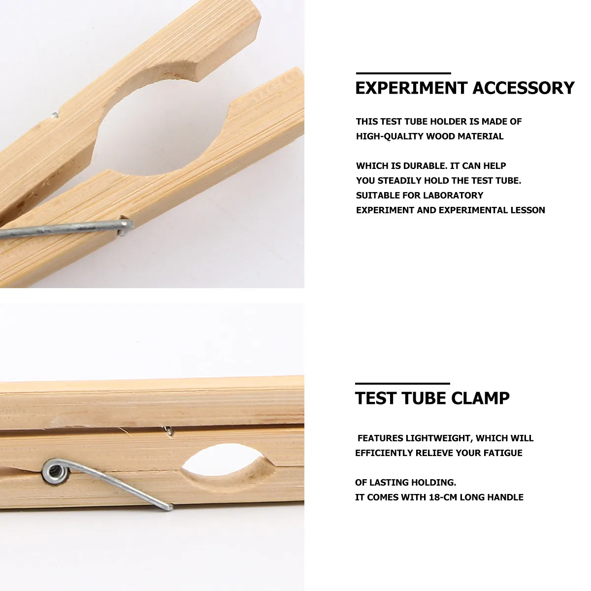 

10Pcs Wooden Test Tube Clamp for Experiment Apparatus Reliable Laboratory Equipment Long Handle Safety Protection Feature
