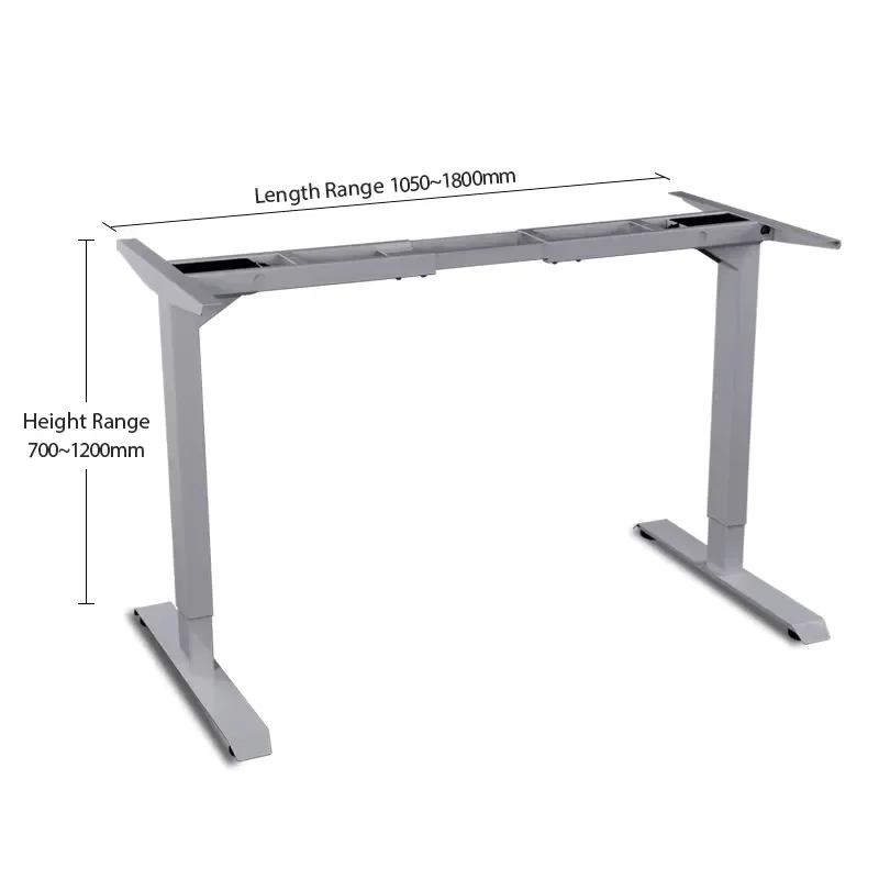 Electric Height Adjustable Standing Desk Dual Motor Steel Frame Sit Stand Computer Table 120kg Load Modern Office Workstation