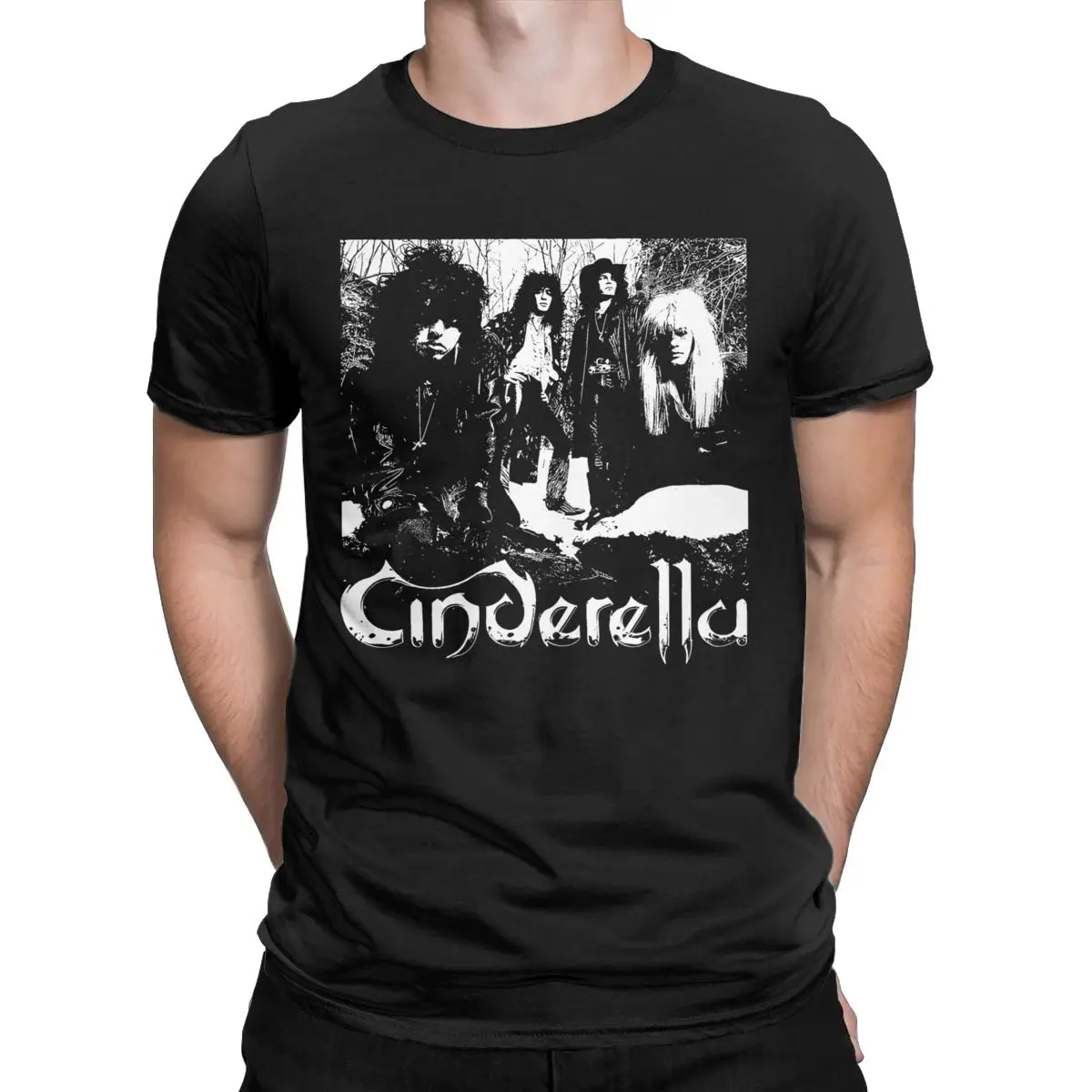 Cinderellas Rock Band Music Live T Shirt Men's 100% Cotton Hipster T-Shirts Crewneck Rock Band Tees Short Sleeve Clothing New