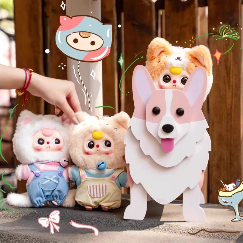 

Натуральная детская шкаф с тремя котенками, серия плюшевых слепок, милая кукла, подвеска, загадочная коробка, модная игровая кукла, подарки на день рождения для девочек