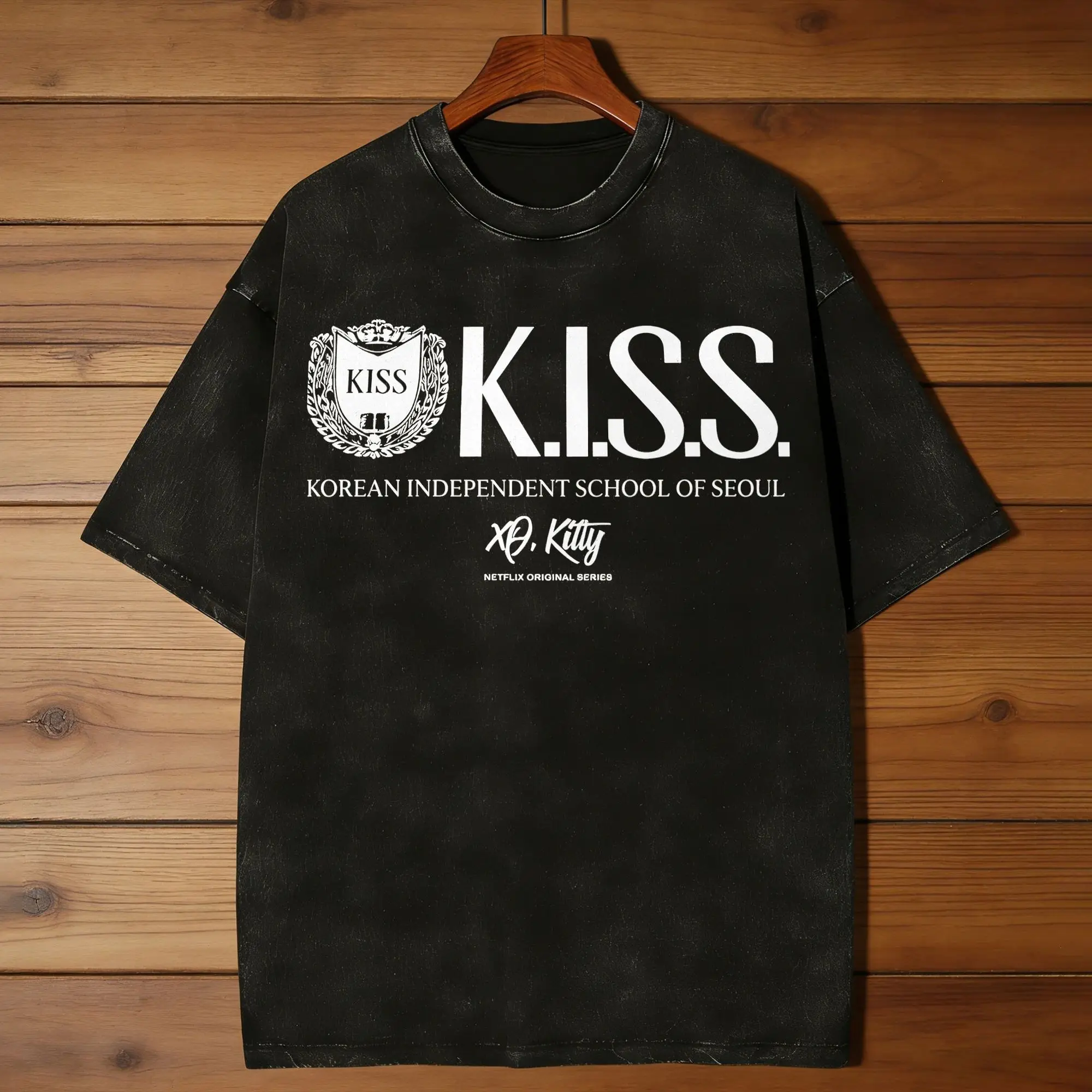 Kiss xo kitty T Shirt  Hip Hop T Shirts Short Sleeve Vintage Tops Summer Cotton Crew Neck Oversize Clothing