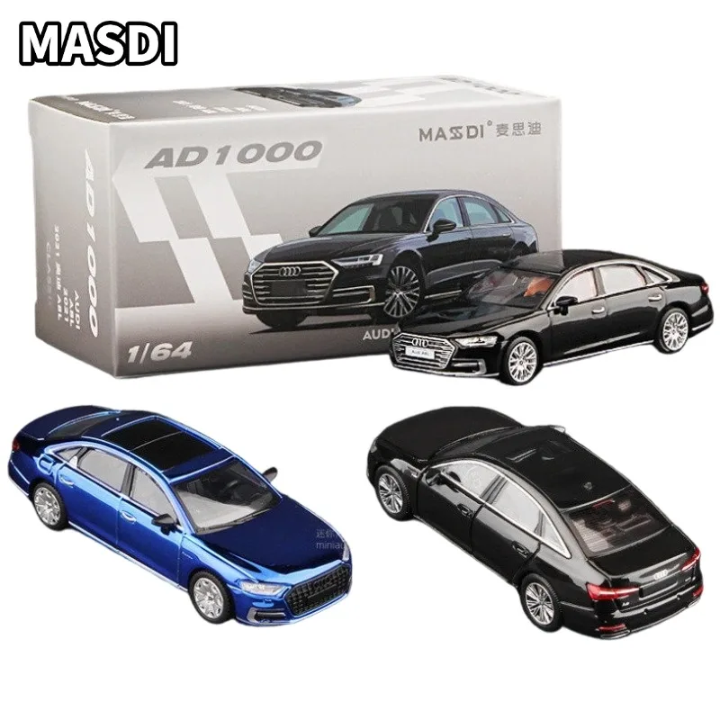 

MASDI 1:64 A6L 1:64 A8L Cast aluminum alloy automotive model for simulation static display, boys' toy collection decorative item