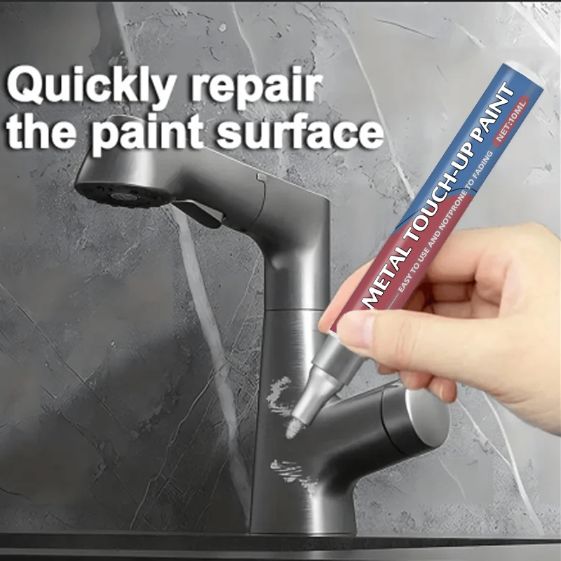 Metallic Black Touch-Up Pen - Professional-Grade Repair Pen - Suitable for Repairing Camera Cases, Computer Cases, Brackets, Faucets, Door Handles, Etc. - Small Area Repairs - Natural Shine, Quick-Drying, Non-Sticky - Convenient DIY Tool