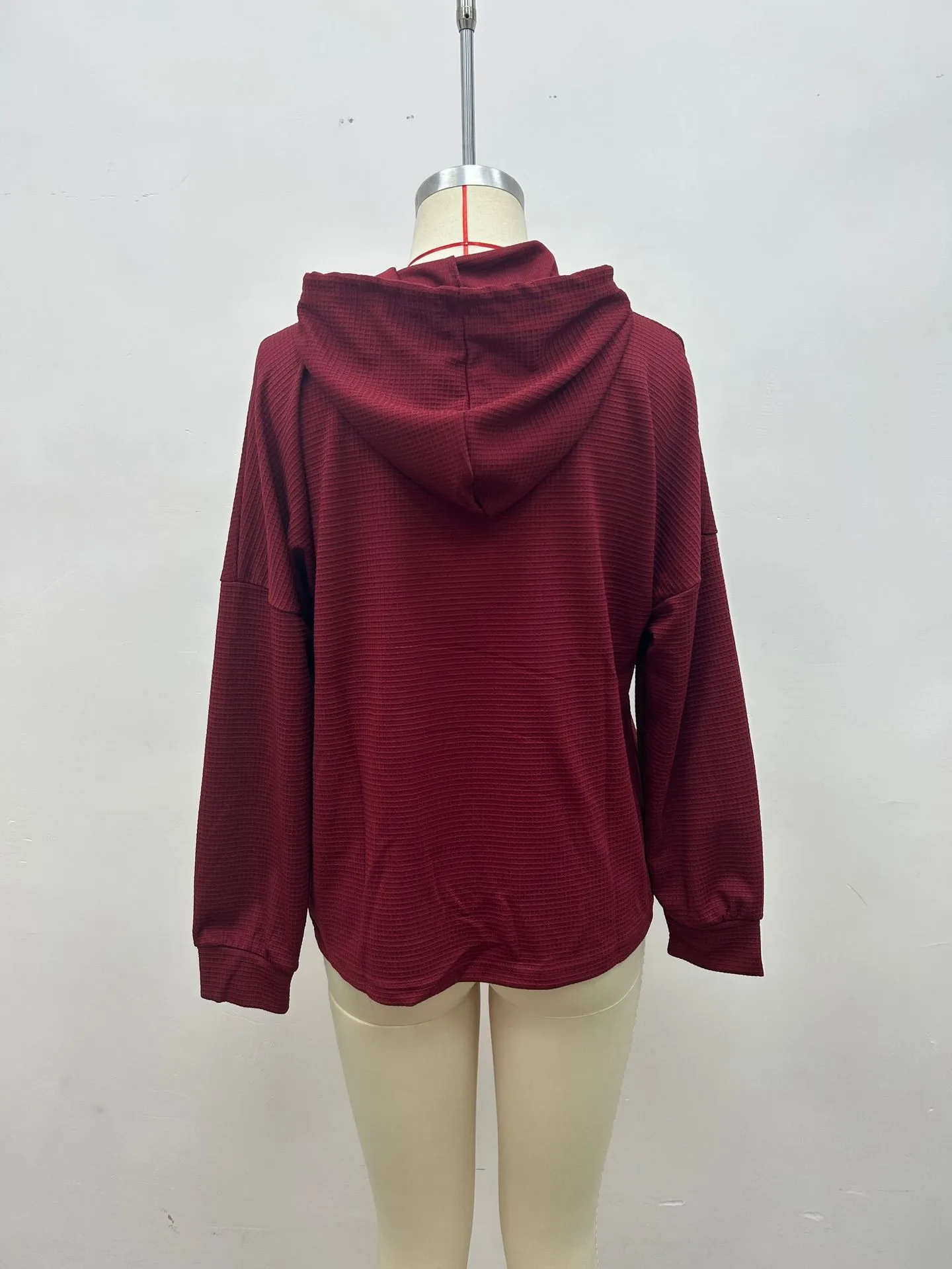 Casual Long Sleeve Sweatshirt Loose Fit with Pullover Irregular Hooded Hoodie Standard Length Women Sweatshirts