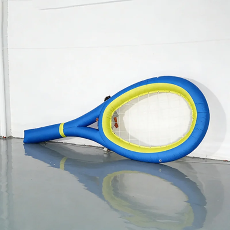 Customizable Logo Inflatable Tennis Racket with Fan and Sand Bags Easy to Carry Stadium Court Decoration