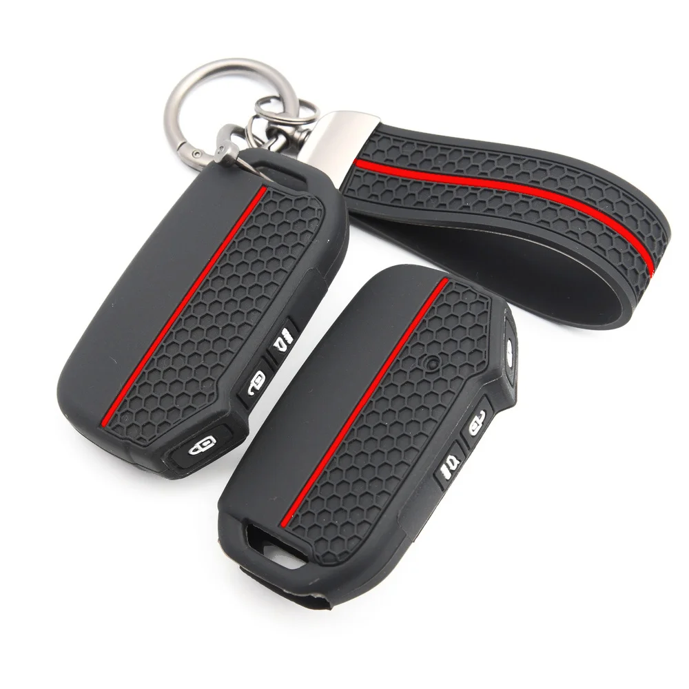 Soft Key Holder With Chain For Kia Soul Telluride Sonet K3 Cerato Kx1 Proceed Seltos Niro Sorento 4 Xceed Sportage Sport K5