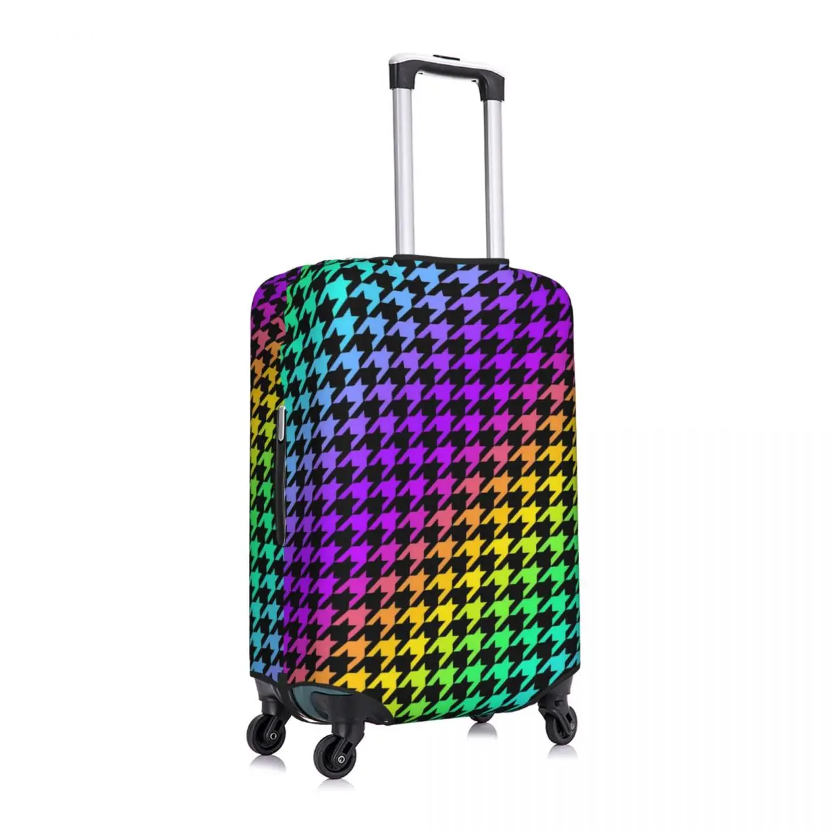 Houndstooth Plaid Suitcase Cover Flight Geometric Print Practical Luggage Supplies Travel Protector