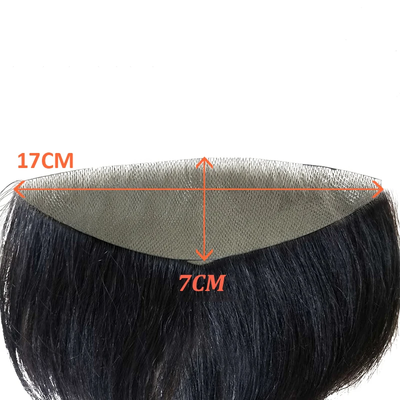 QHP-tupé de pelo para hombre, prótesis capilar hecha a mano, línea de pelo frontal de PU, sistema de postizo de cabello humano Real, 100% de densidad