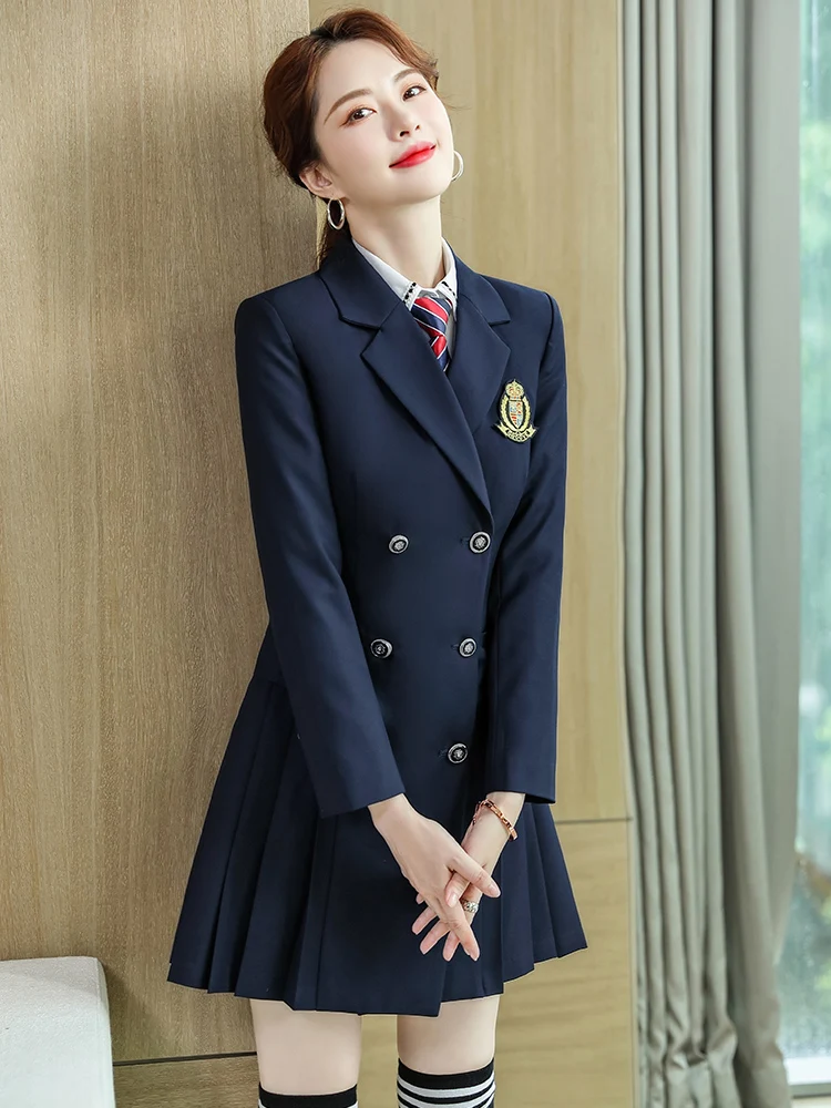 Herbst Winter Kindergarten Lehrer Kleid Beruf modische elegante Frauen Uniform profession elle Lehrer Arbeits kleidung Set