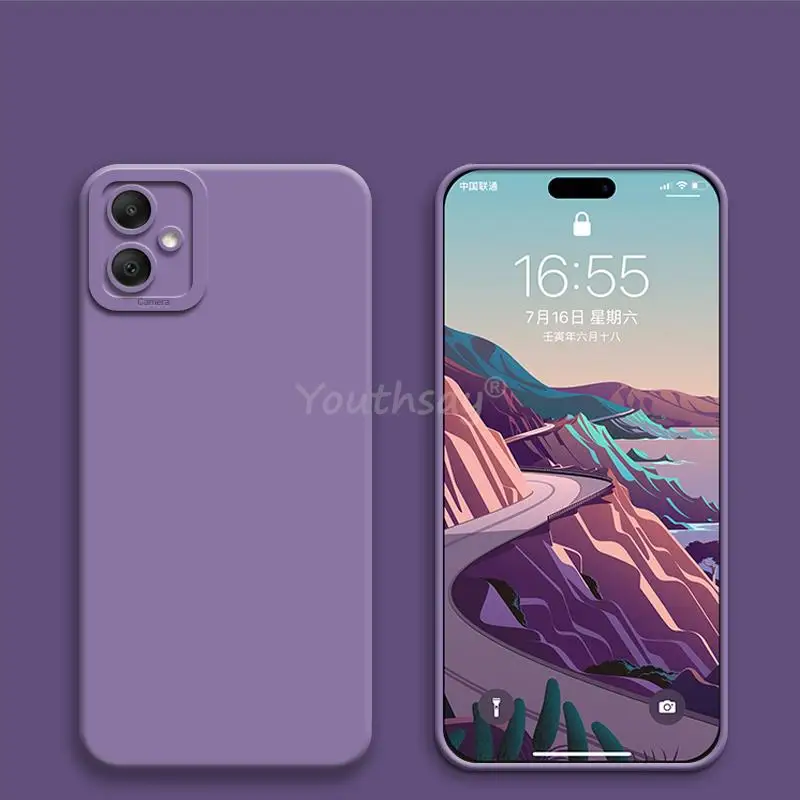 

For Samsung Galaxy A05 Case Camera Protector Liquid Silicone Case Samsung A05 Cover Anti-drop Phone Cover Galaxy A05 A05S Case