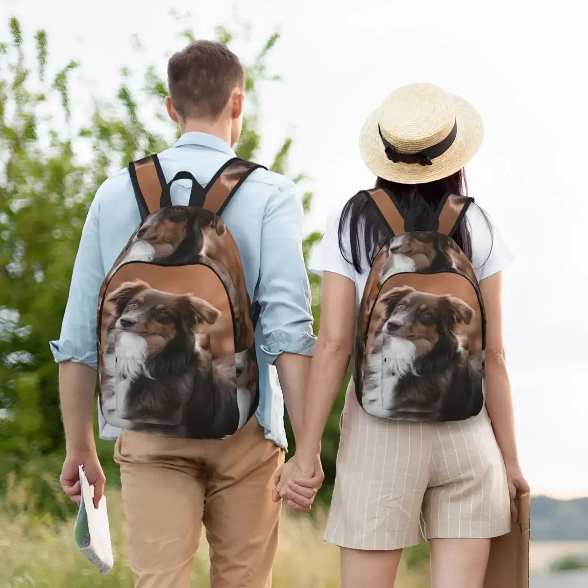 حقيبة ظهر مدرسية للطلاب حقيبة ظهر مدرسية على شكل كلب الراعي الأسترالي المحلي حقيبة كمبيوتر محمول حقيبة ظهر مدرسية