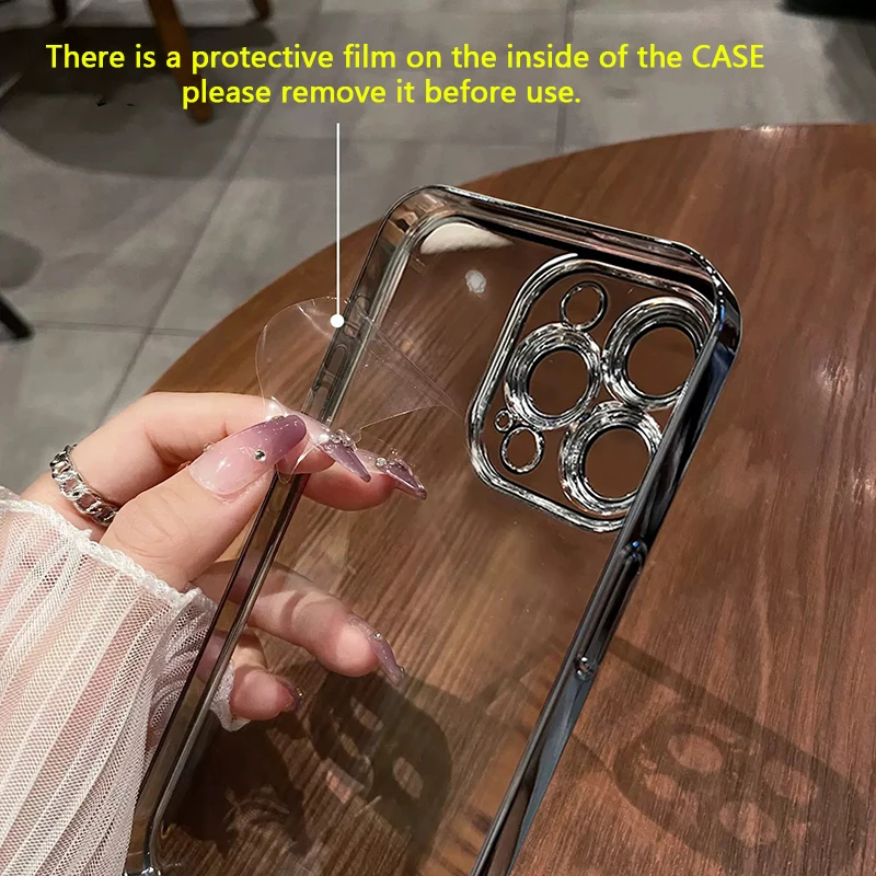 아이폰 16 15 14 13 12 11 Pro Max Plus 16Pro용 카메라 보호 도금 베젤 고급 폰 케이스 커버 쉘