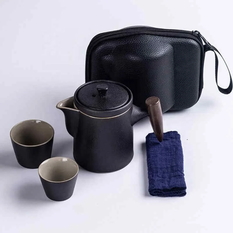 

Travel Set Ceramic Portable Teapot Porcelain Cup Tea Ceremony Tea Pot Travel Bag