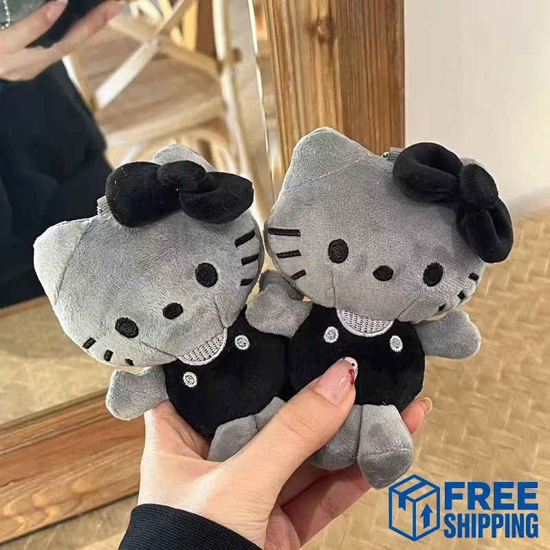 

Kawaii Hello Kitty Plush Keychain 50th Anniversary Celebration Series Cartoon Stuffed Toys Bag Dopamine Anime Doll Pendant Gifts
