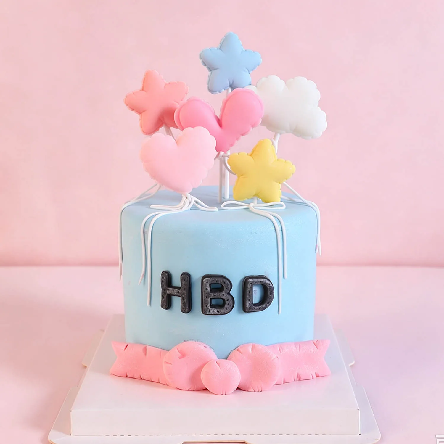 12/6Pcs Candy Cake Decorations Cloud Star Heart Cupcake Cake Toppers for Girls Birthday Bridal Shower Wedding Cake Decor Idea