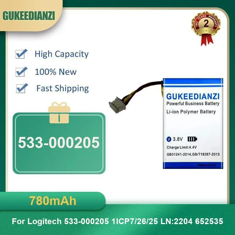 بطارية لوجيتك 533-000172 L/N:2016 1ICP7/26/25 652535 533-000205 1ICP7/26/25 LN:2204 533-000107 383450 قدرة عالية #2