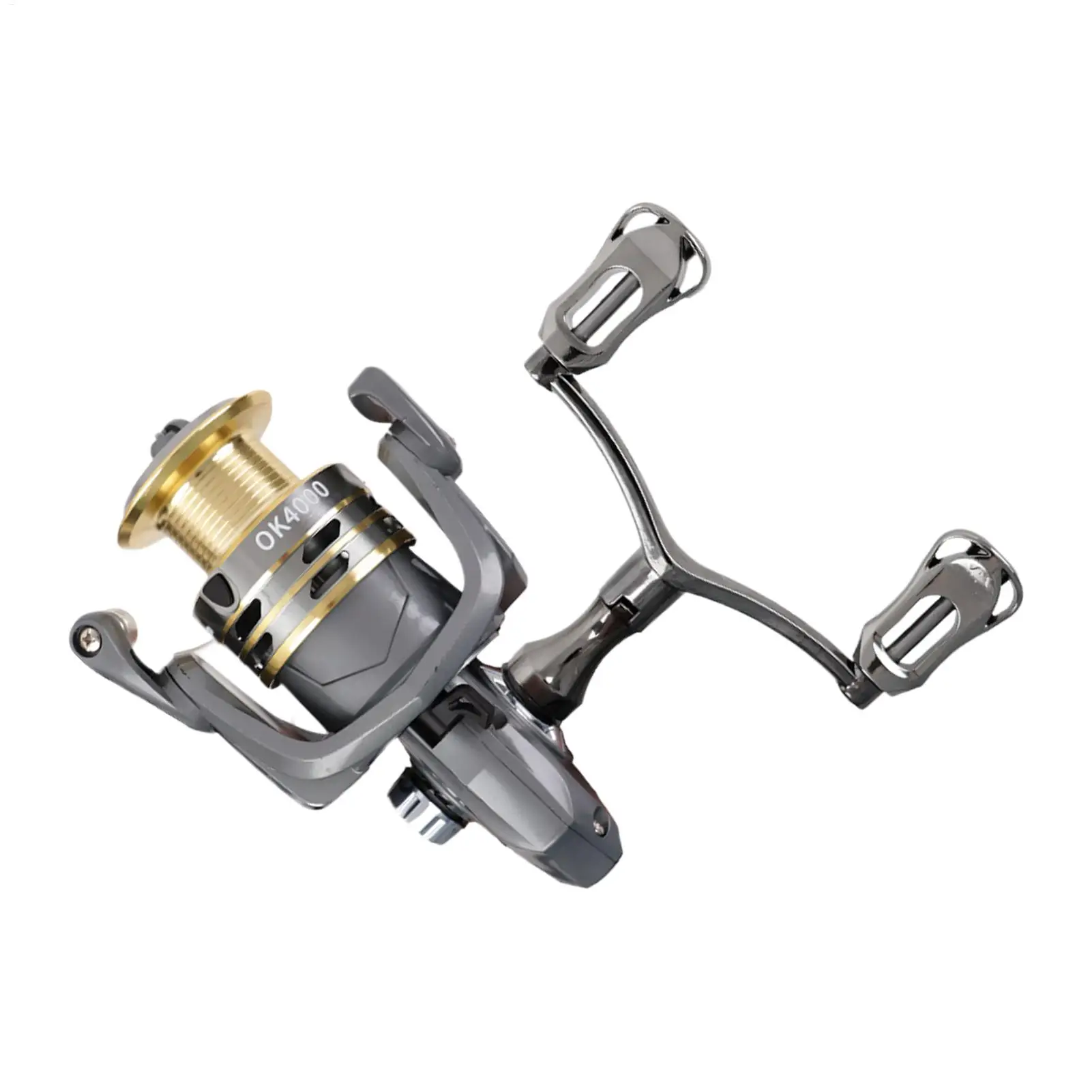 Fish Reel 5.2:1 Gear Ratio Freshwater Fishing Reel Double Rocker Arm Rust-proof 110Lbs Max Drag Catcher For Fly Fishes