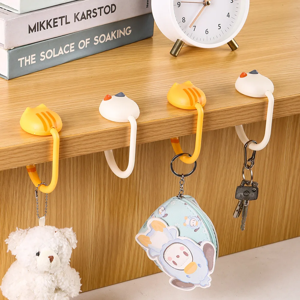 

Cute Cat Hook For Desk Side Backpack Hanging Non Stick Dorm Office Multipurpose Hook Organization Artifact