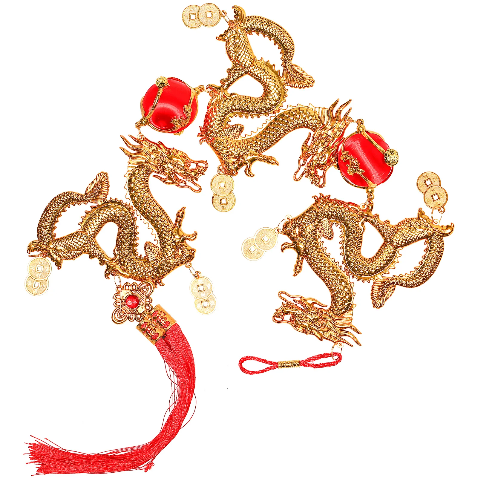 

Chinese New Year Dragon Pendant 2024 Holiday Ornament Traditional Red Hanging Decor for Front Door Festival Supplies Decorative