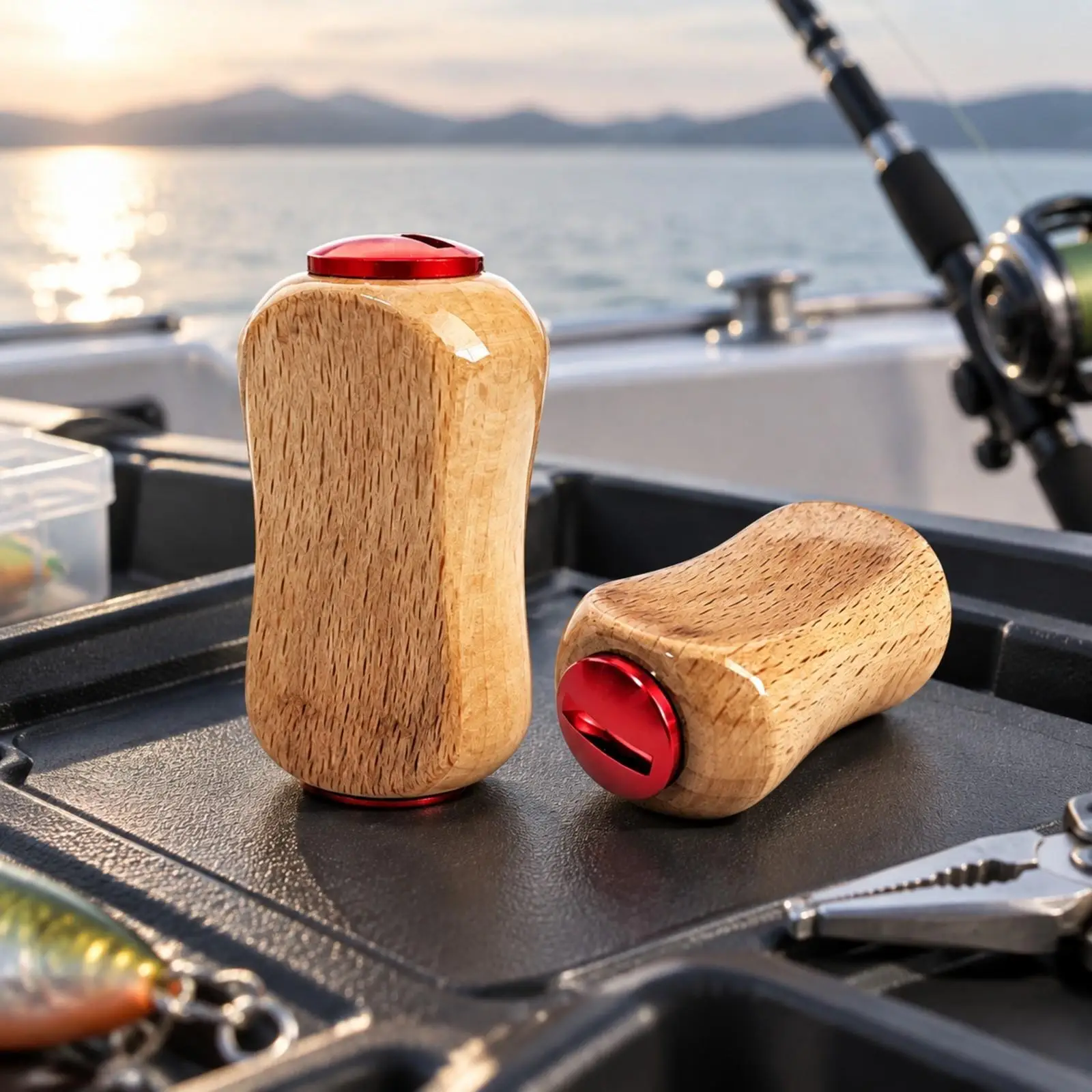 Lightweight Rosewood Reel Knob Handles for Baitcasting and Spinning Reels Custom Tackle Upgrade