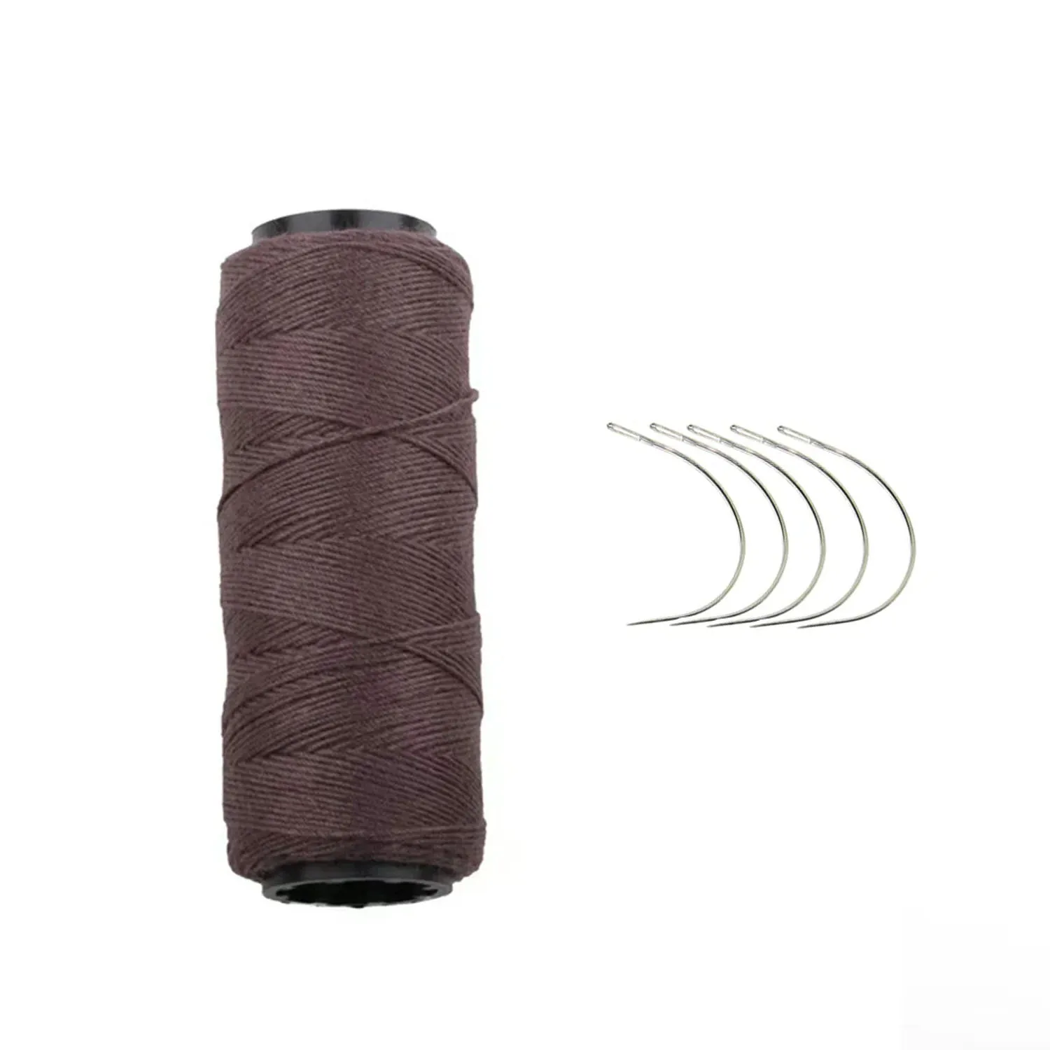 1 conjunto de linha de nylon artesanal, 60m com cinco agulhas tipo c, linha de quatro vale para ligação de peruca, kit especial diy