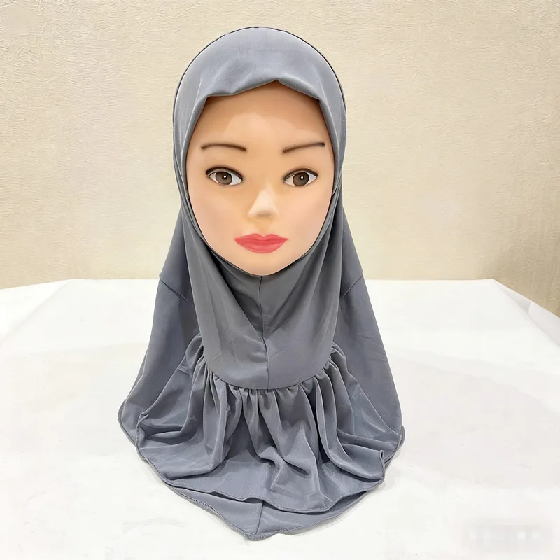 

Мгновенный шарф-джерси, хиджаб для детей 2-6 лет, мусульманский платок для девочек, уже сшитый тюрбан, исламская повязка на голову, никаб, никаб