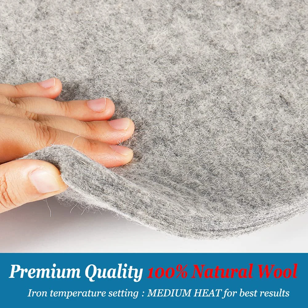 100% Natural Wool Pressing Mat Portable Felted Ironing Board 1/2 Inch Thick Retains Heat Pad for Quilting Supplies DIY Crafts