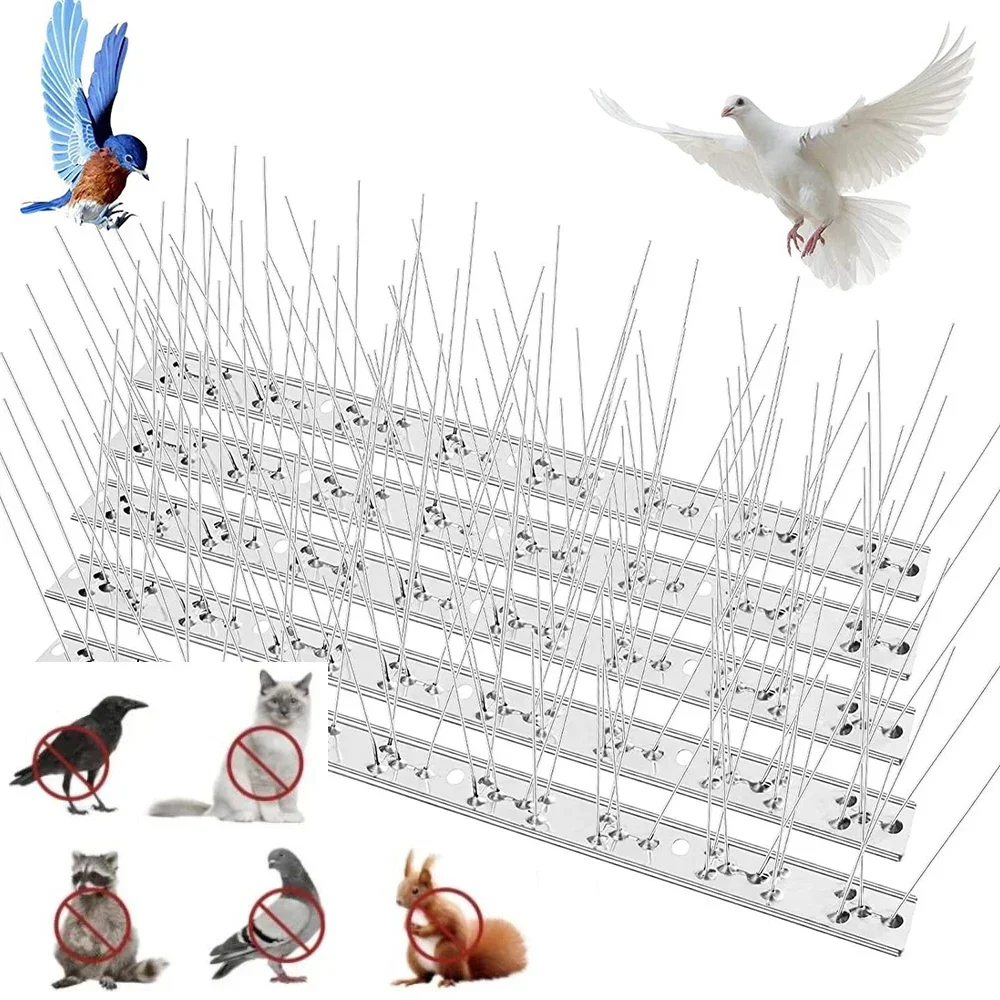 

Устройство для защиты от птиц и животных из нержавеющей стали (10 шт.) для балконов и садов: Игольчатая ловушка для предотвращения перелезания через заборы и крыши