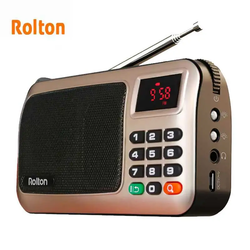 

Rolton W405 цифровой мини Mp3 музыкальный плеер портативный FM-радио динамик Tf USB-плеер с фонариком