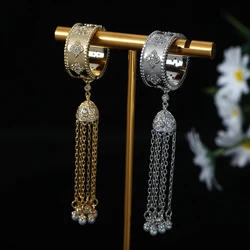 Luxury and fashionable tassel women's ring, full cubic zirconia party and banquet jewelry R423