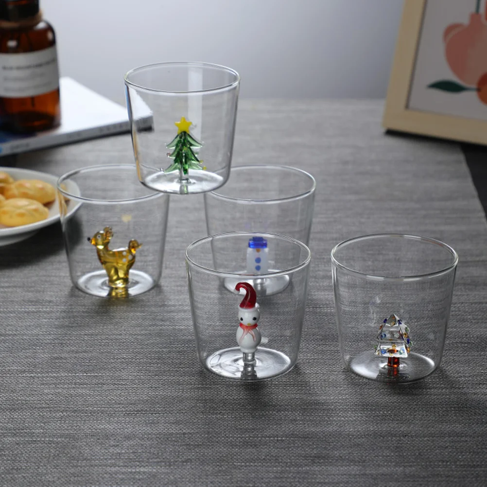 

3D Snowman Glass 300ml Clear Drinking Glass Party Beer Cup Household Beverage Cup Bar Accessory Bar Supplies