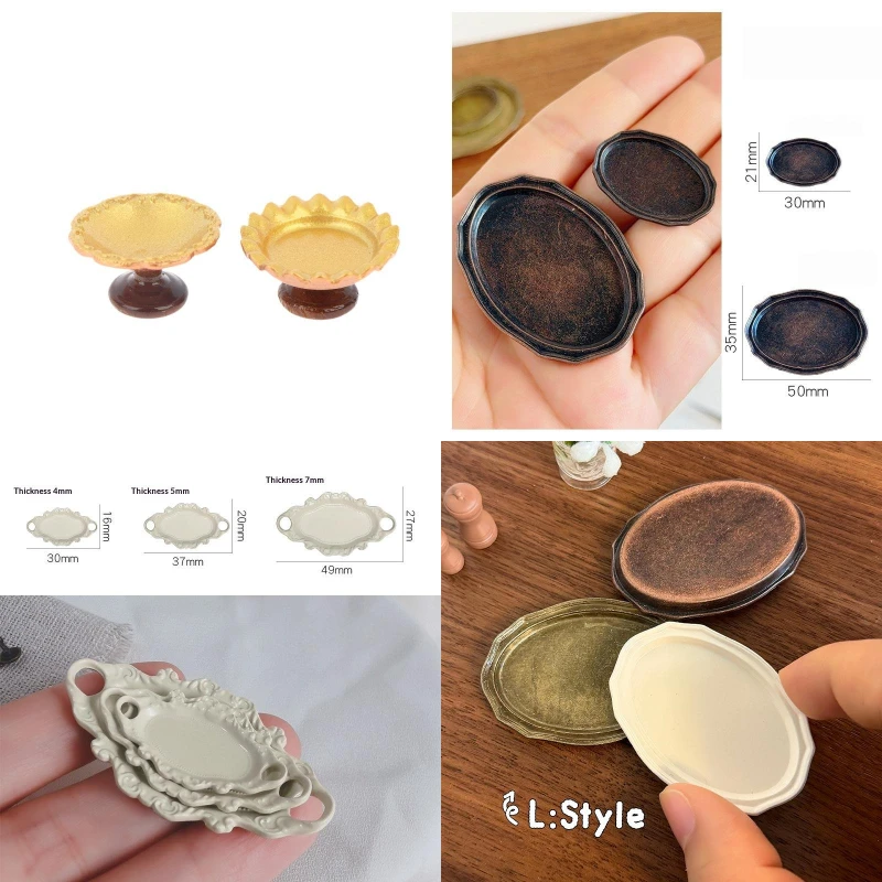 Bandeja de Repostería en Miniatura para Casa de Muñecas 1/12, Modelo de Bandeja de Frutas, Adorno para Escena de Cocina de Casa de Muñecas, Accesorios de Decoración