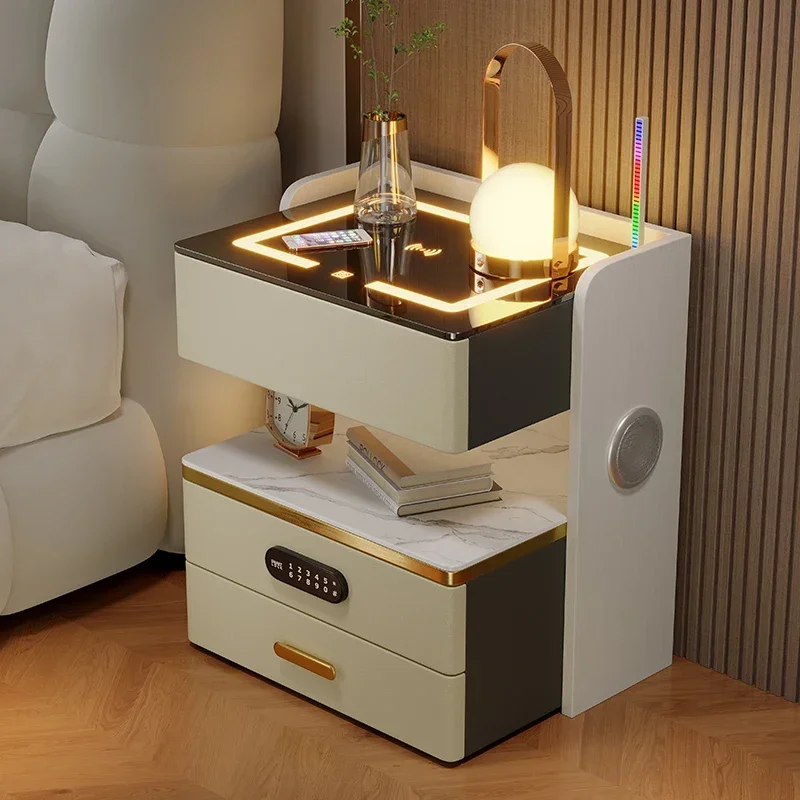 Storage Bed Side Table Coffee Bedroom Small Bedside Table Mobiles Drawers Smart Night Muebles Para El Hogar Bedroom Furniture