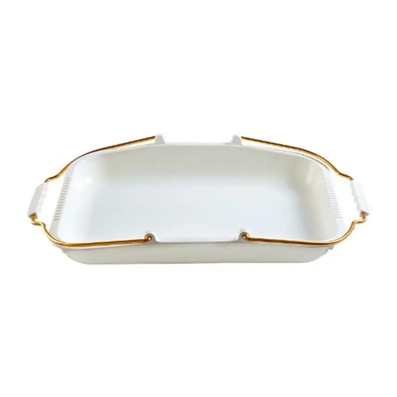 A76I-Bread Serving Trays Bakery Bread Tray With Handles Bakery Supplies Bread Container Tray For Bread Shopping