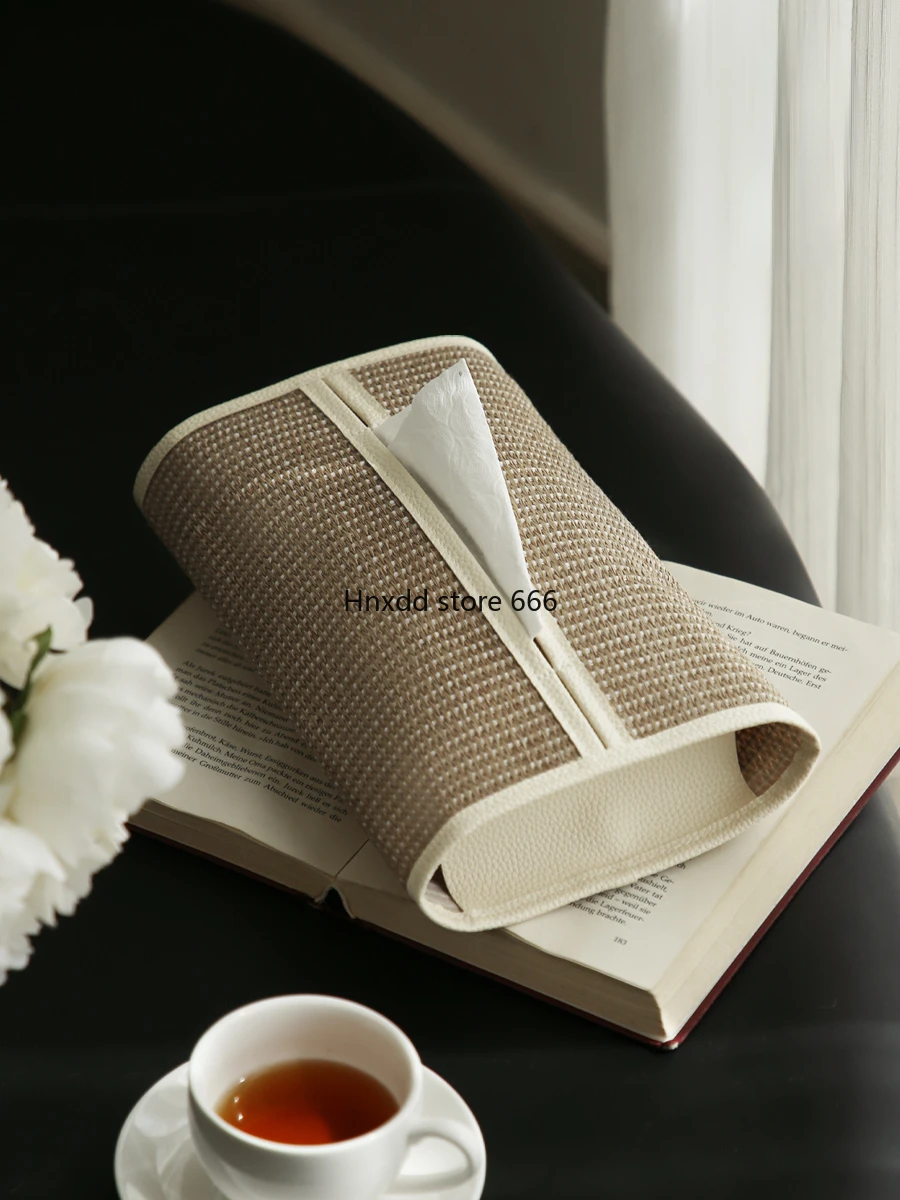 Straw pumping carton, high-end light luxury homestay living room desktop decoration tissue box