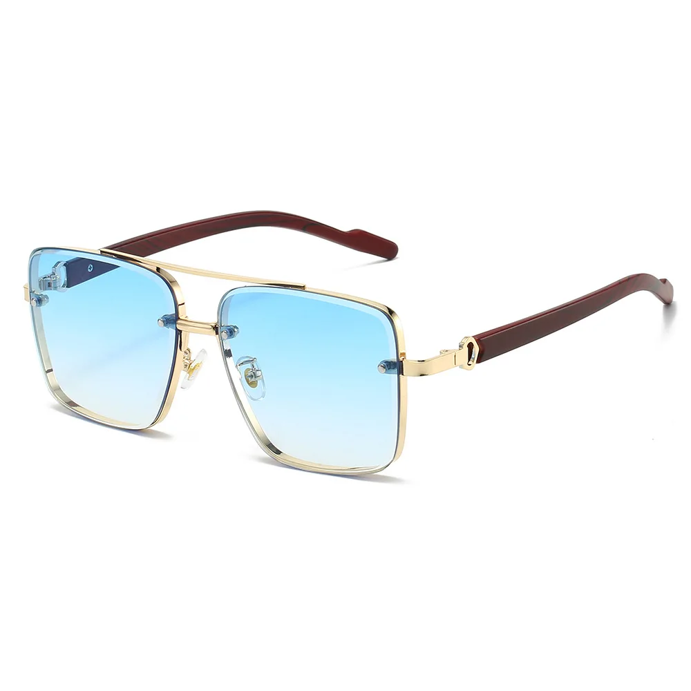 Fashion Retro Square Sunglasses Men Women's Original Brand Design Metal Shades New Pilot Sun Glasses