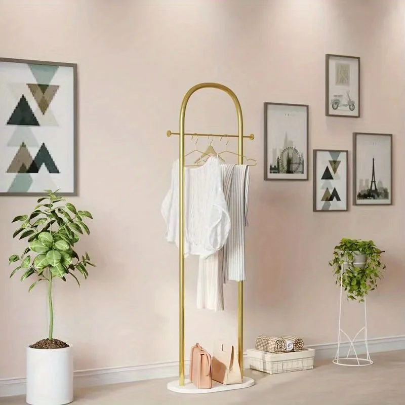 

Minimalist Light Luxury Iron Coat Rack, Floor-Standing Clothes Hanger Rod for Bedroom & Entryway, Home Clothing Organizer