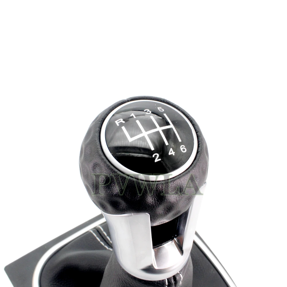 6 Speed Manual Stick Gear Shift Knob with PU Leather Boot For Golf5/6 Jatta 5/6 Scirocco EOS