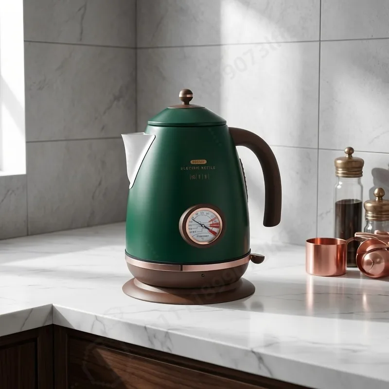 Vintage Constant Temperature Electric Kettle Stainless  Heat Preservation Teapot Portable Water Heating Pot for Household Drink